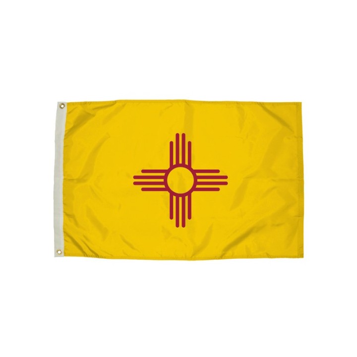 FlagZone Durawavez Nylon Outdoor Flag with Heading & Grommets, New Mexico, 3ft x 5ft
