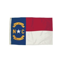 FlagZone Durawavez Nylon Outdoor Flag with Heading & Grommets, North Carolina, 3ft x 5ft