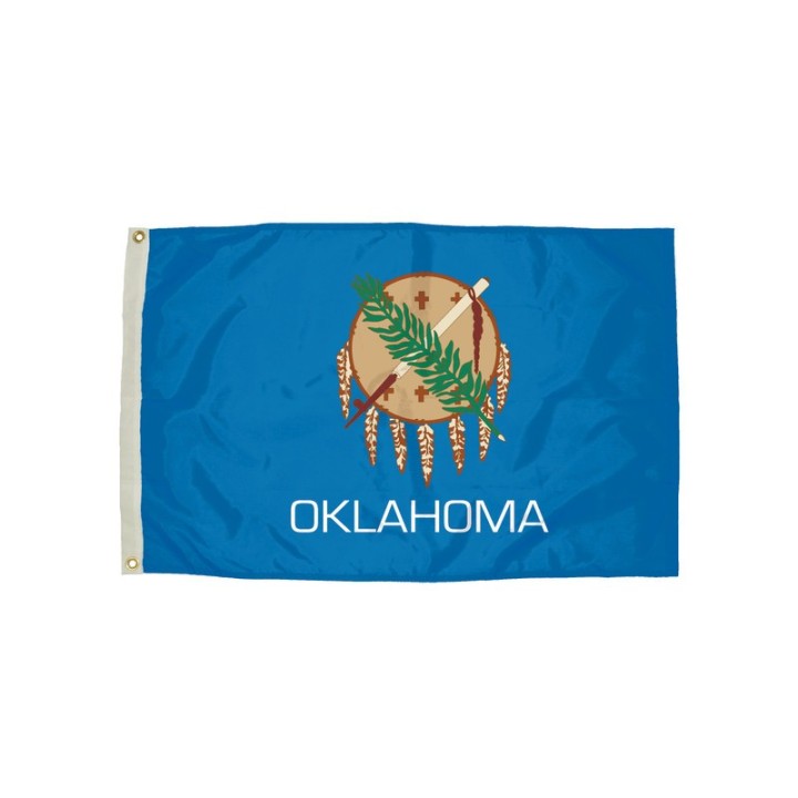 FlagZone Durawavez Nylon Outdoor Flag with Heading & Grommets, Oklahoma, 3ft x 5ft