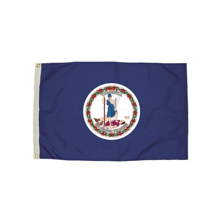 FlagZone Durawavez Nylon Outdoor Flag with Heading & Grommets, Virginia, 3ft x 5ft