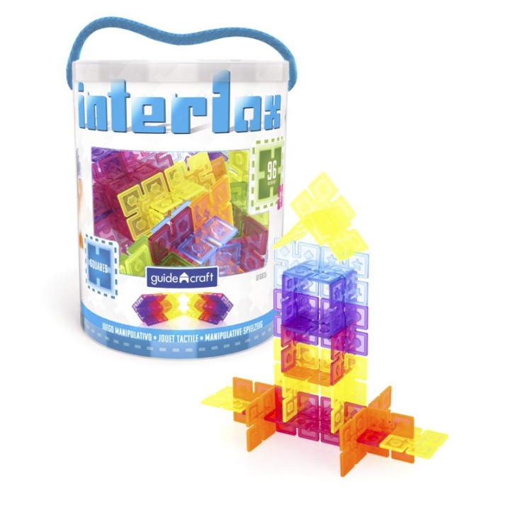 Guidecraft Interlox Squares Building Set, 96 Pieces