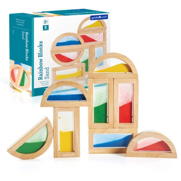 Guidecraft Sand Rainbow Blocks, 8 Pieces