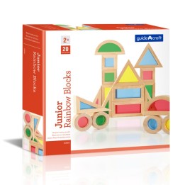 Guidecraft Jr. Rainbow Blocks, 20 Pieces