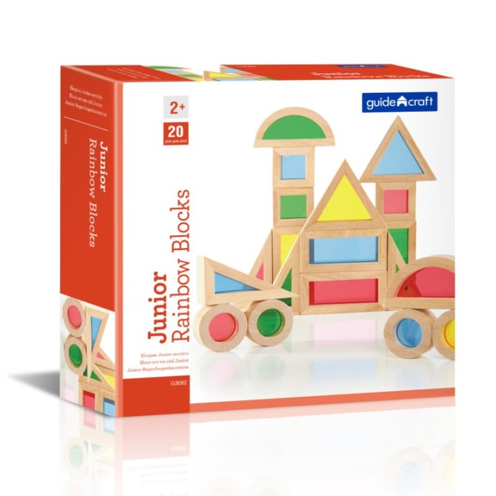 Guidecraft Jr. Rainbow Blocks, 20 Pieces
