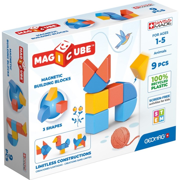 Geomag™ Magicubes Shapes Magnetic Building Blocks Recycled, 9 Pieces