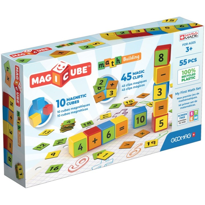 Geomag™ Magicube™ Math Building Set, Recycled, 55 Pieces
