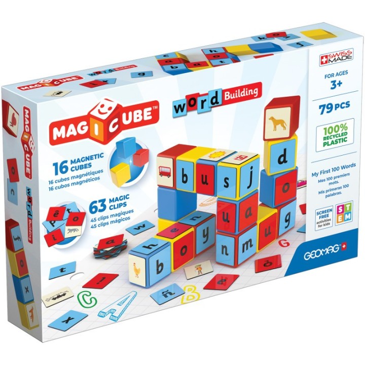 Geomag™ Magicube™ Word Building Set, Recycled, 79 Pieces