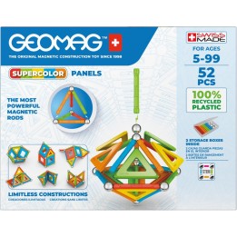 Geomag™ Magnetic Building Set, Supercolor Recycled, 52 Pieces