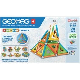 Geomag™ Magnetic Building Set, Supercolor Recycled, 78 Pieces
