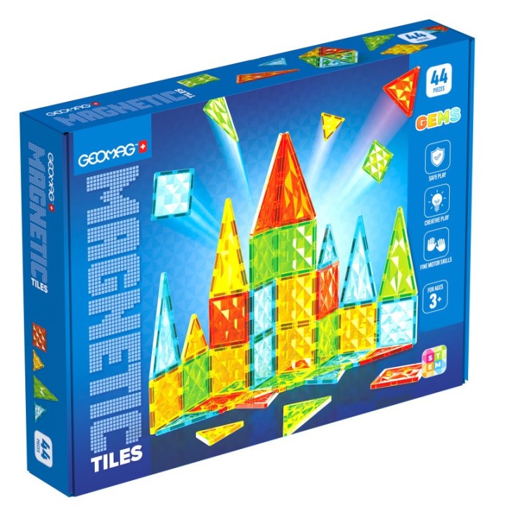 Geomag™ Gems Magnetic Tiles Construction Set, 44 Pieces