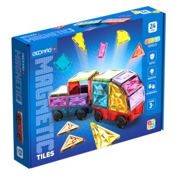 Geomag™ Gems Magnetic Tiles Construction Set, Vehicles, 24 Pieces