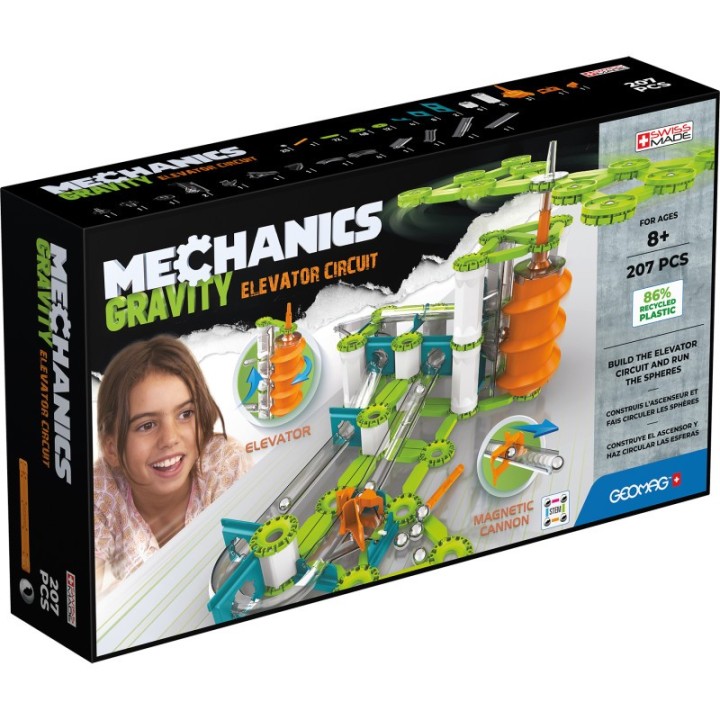 Geomag™ Geomag Mechanics Gravity RE Elev Circuit 207 – 207-Piece Mechanics Gravity Marble Run STEM Set