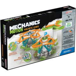 Geomag™ Mechanics Motion Construction Set, Magnetic Gears Recycled, 160 Pieces
