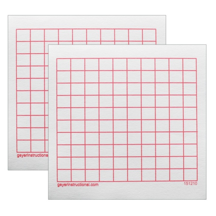 Geyer Instructional Products Graphing 3M Post-it® Notes,10 x 10 Grid, 4 Pads Per Pack, 2 Packs