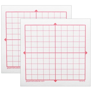 Geyer Instructional Products Graphing 3M Post-it® Notes, XY Axis, 10 x 10 Square Grid, 4 Pads Per Pack, 2 Packs