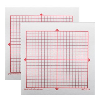 Geyer Instructional Products Graphing 3M Post-it® Notes, XY Axis, 20 x 20 Square Grid, 4 Pads Per Pack, 2 Packs