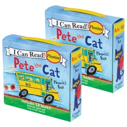 HarperCollins I Can Read!™ Pete the Cat Phonics Box, 12 Books Per Set, 2 Sets