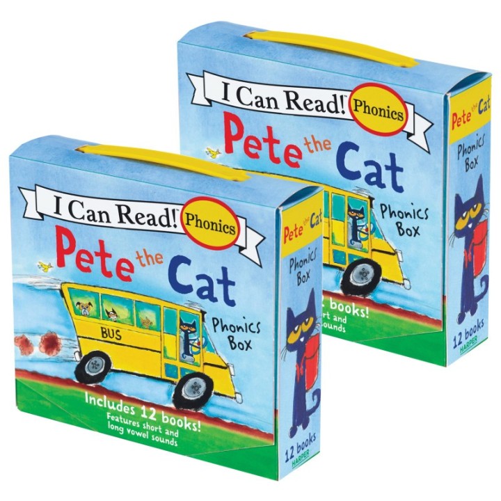HarperCollins I Can Read!™ Pete the Cat Phonics Box, 12 Books Per Set, 2 Sets
