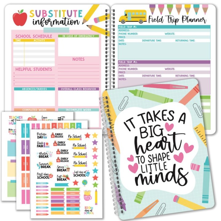 Hadley Designs Colorful Undated Teacher Planner and Lesson Plan Book