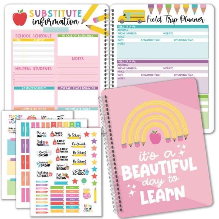 Hadley Designs Pink Undated Teacher Planner and Lesson Plan Book