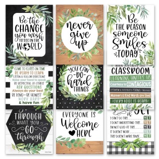 Hadley Designs Boho Farmhouse Growth Mindset Classroom Decor Posters, Set of 9