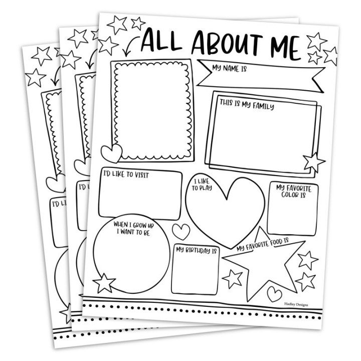 Hadley Designs Star Student Read All About Me Posters, Set of 20