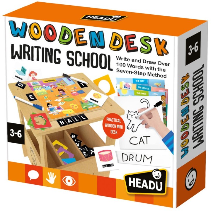 Headu Wooden Desk Writing School, Ages 3-6