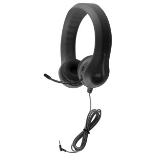 HamiltonBuhl® Kids Black Flex-Phone TRRS Headset with Gooseneck Microphone