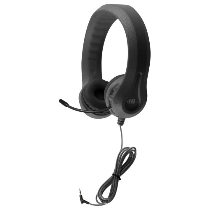 HamiltonBuhl® Kids Black Flex-Phone TRRS Headset with Gooseneck Microphone