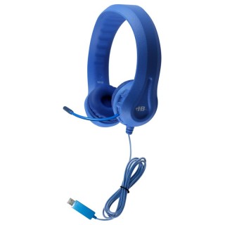HamiltonBuhl® Kids Blue Flex-Phone USB Headset with Gooseneck Microphone
