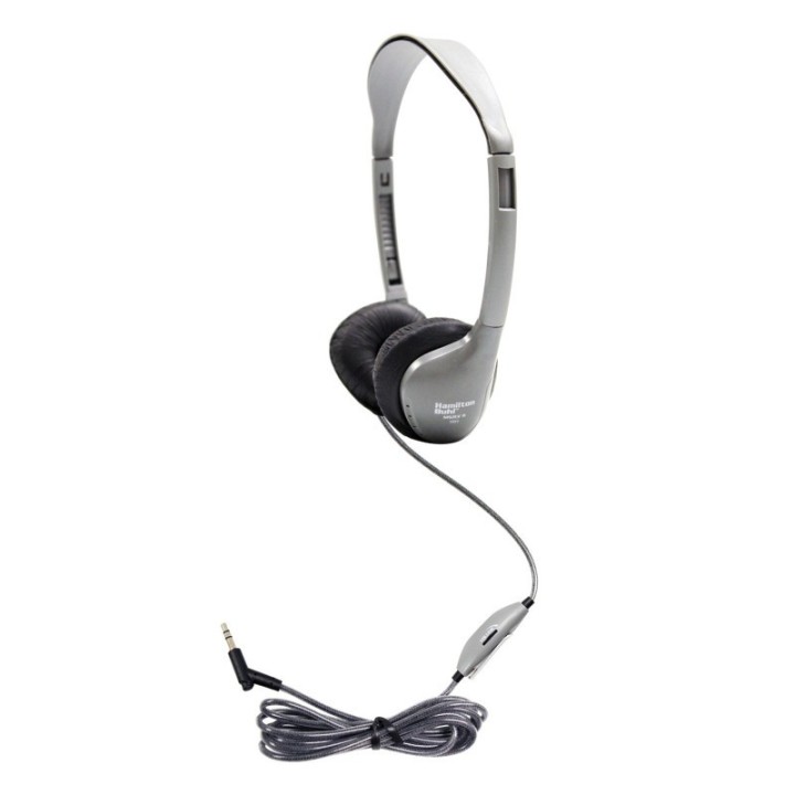 HamiltonBuhl® SchoolMate™ On-Ear Stereo Headphone with Leatherette Cushions and In-Line Volume Control