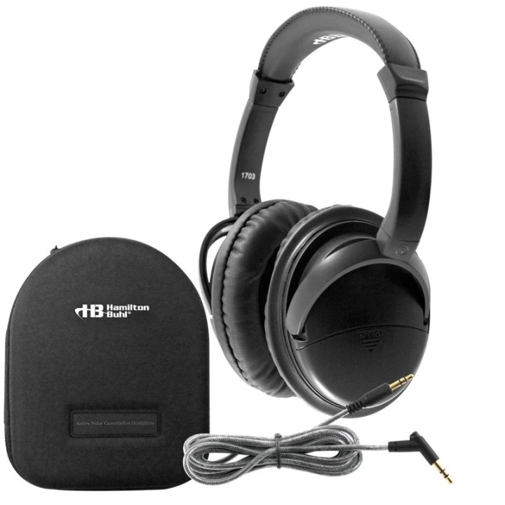 HamiltonBuhl® Deluxe Active Noise-Cancelling Headphones with Case