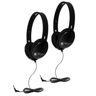 HamiltonBuhl® Primo Stereo Headphones, Black, Pack of 2