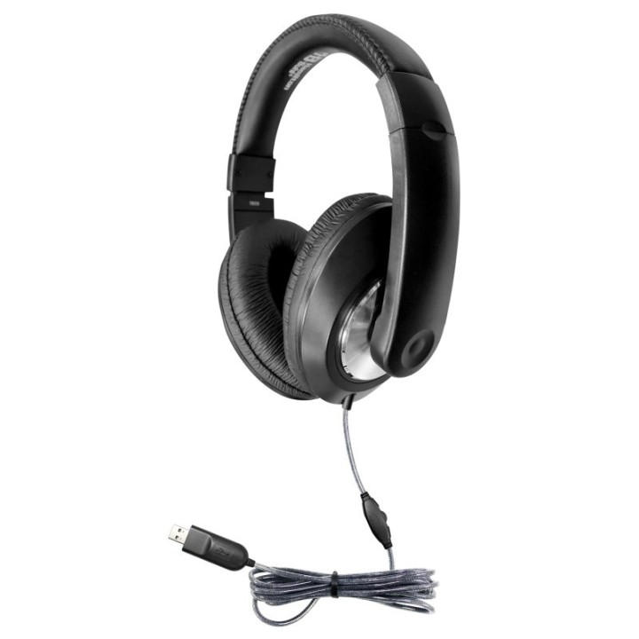 HamiltonBuhl® Smart-Trek Deluxe Stereo Headphone with In-Line Volume Control and USB Plug