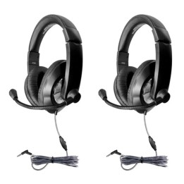 HamiltonBuhl® Smart-Trek Deluxe Stereo Headset with In-Line Volume Control & 3.5mm TRRS Plug, Pack of 2