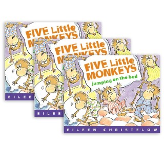 Houghton Mifflin Harcourt Five Little Monkeys Jumping on the Bed Book, Pack of 3
