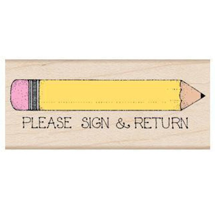 Hero Arts® Please Sign & Return Pencil Stamp