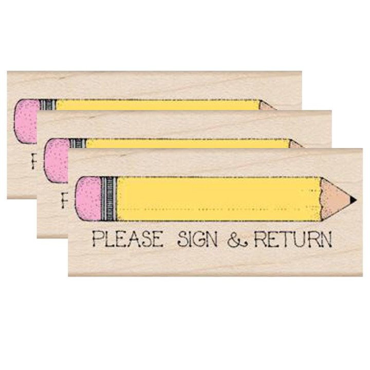 Hero Arts® Please Sign & Return Pencil Stamp, Pack of 3