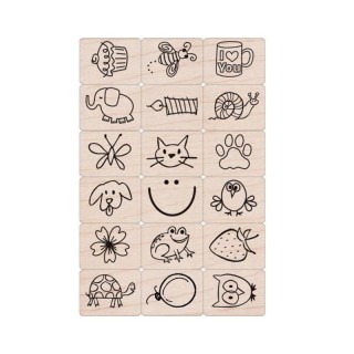 Hero Arts® Ink 'n' Stamp Fun Stuff Stamps, Set of 18