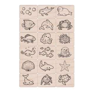Hero Arts® Ink 'n' Stamp Sea Life Stamps, Set of 18
