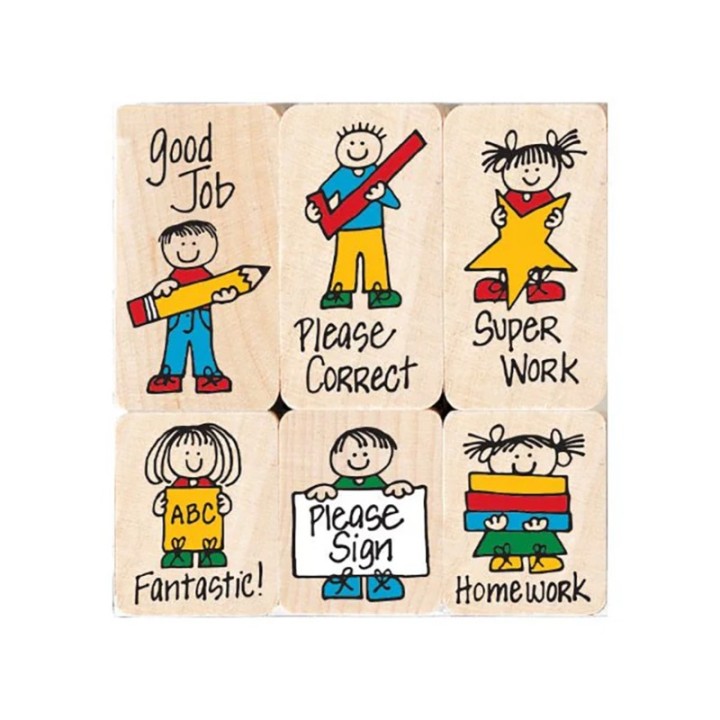 Hero Arts® Big 'n' Little Hero Kids For Teachers Stamps, Set of 6