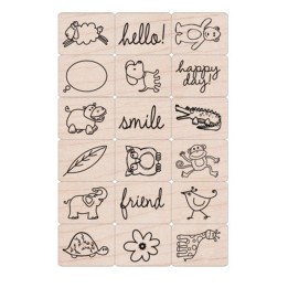 Hero Arts® Ink 'n' Stamp Happy Animals Stamps, Set of 18