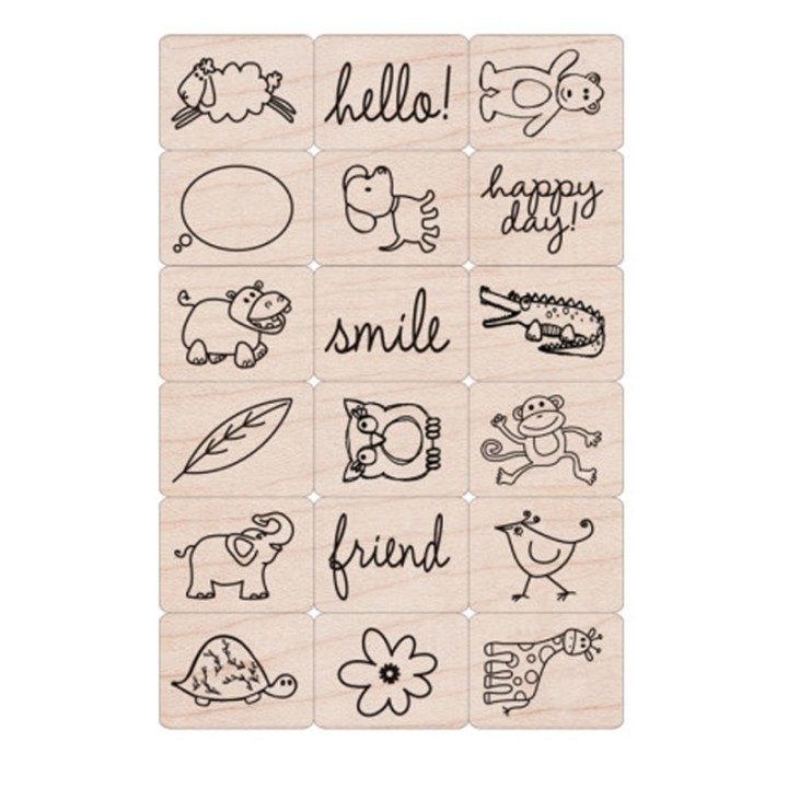 Hero Arts® Ink 'n' Stamp Happy Animals Stamps, Set of 18
