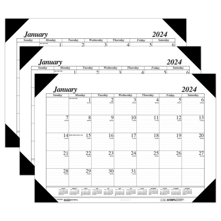 House of Doolittle® Academic Economy Desk Pad, 12 Months, January-December, Pack of 3