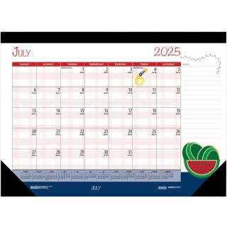 House of Doolittle® Monthly Academic Deskpad Calendar, Seasonal Holiday Depictions, 12 Months July-June, 22" x 17"