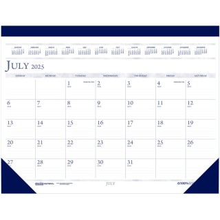 House of Doolittle® Monthly Academic Calendar Classic Desk Pad, 14 Months (Jul-Aug), 22" x 17"