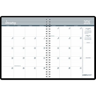 House of Doolittle® Monthly Calendar Planner, 2 Year, Black, 8-1/2" x 11"