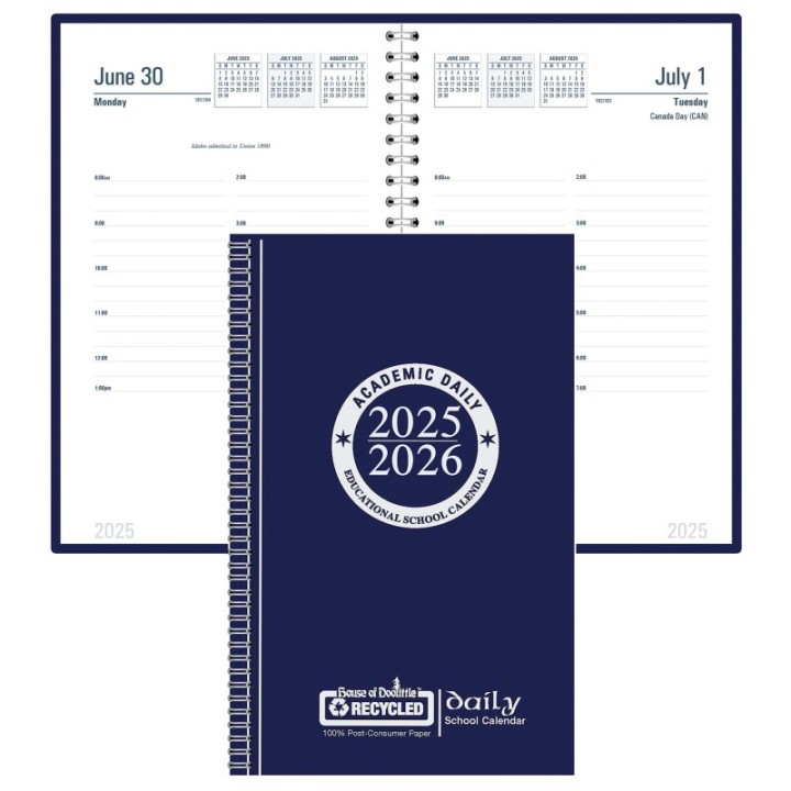 House of Doolittle® Recycled Daily Academic Calendar Planner Blue Cover
