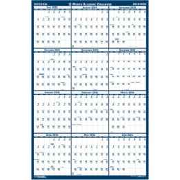 House of Doolittle® Laminated Wipe Off Wall Academic Calendar, Reversible, 18" x 24"