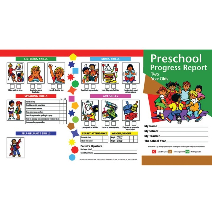 Hayes Publishing Preschool Progress Report Cards, 10 Per Pack (Age 2)